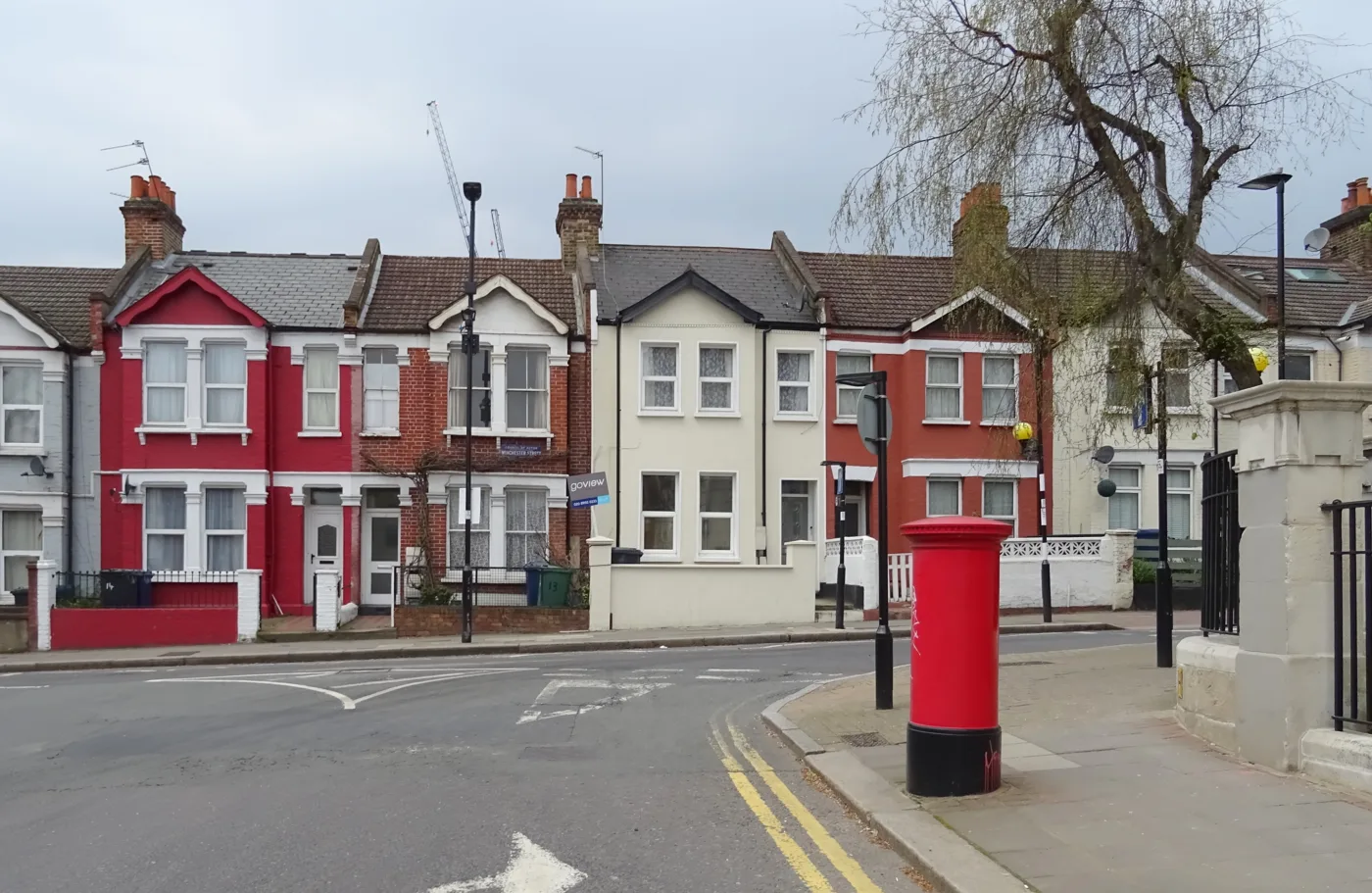 Terraced houses on Winchester Street, Acton. Acton has more licensed HMOs than any other town in the borough; the picture does not show any particular HMO.